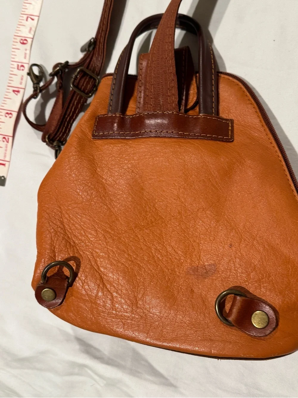 Vera Pelle Italian Leather Convertible Mini Backpack Bag - Easy DIY Restoration